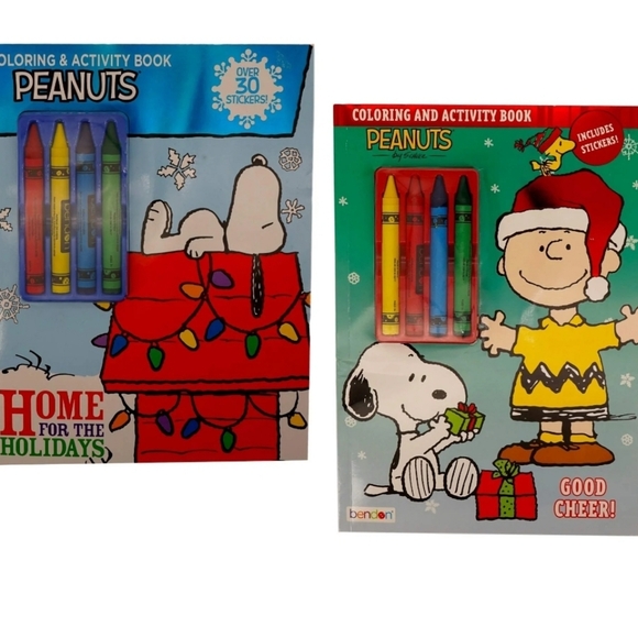 Holiday Coloring and Activity Books Bundle (2 Coloring Books; Peanuts - Picture 1 of 9